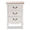 Baxton Studio Capucine Natural White Oak and White Finished Wood 3-Drawer Nightstand 151-9205 - alternate 2